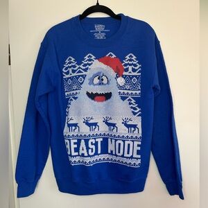 Rudolph “Beast Mode” Blue Holiday Crewneck Sweatshirt (S)
